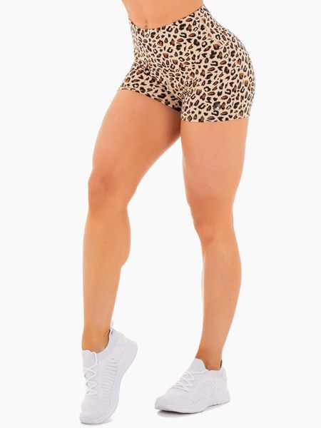 Ryderwear Adapt High Waisted Scrunch Shorts Leopard | CQA-853027