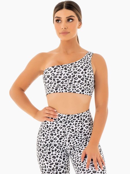 Ryderwear Adapt One Shoulder Sports Bra Leopard | RTD-417932