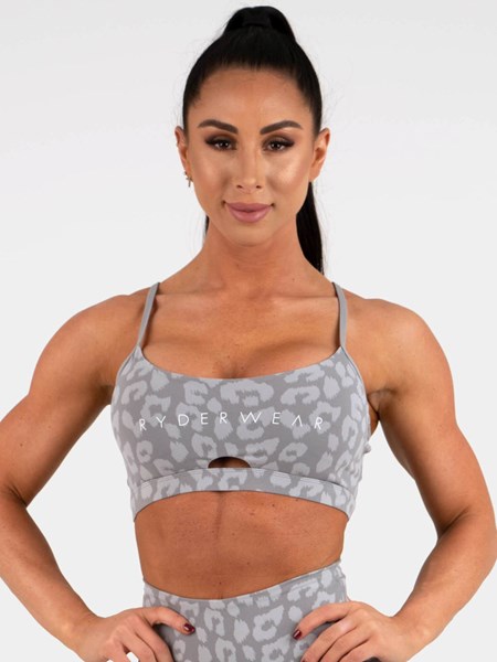 Ryderwear Animal Sports Bra Leopard Grå | SBX-683294