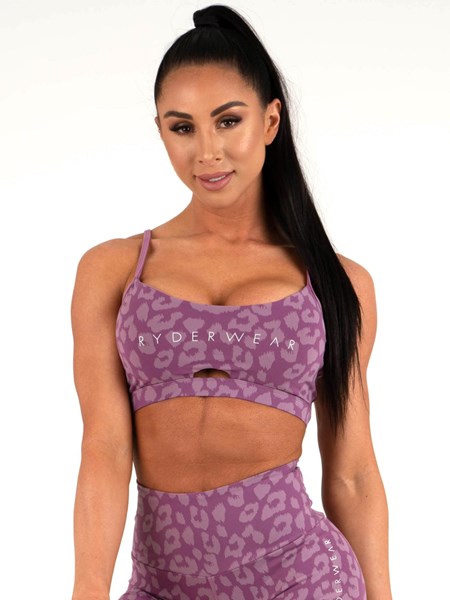 Ryderwear Animal Sports Bra Leopard Lila | IWY-963072