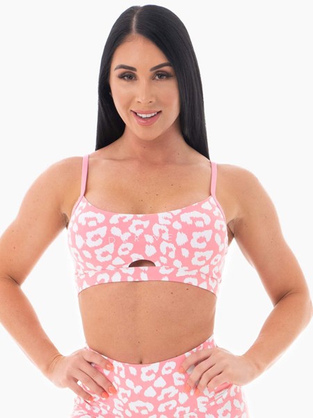 Ryderwear Animal Sports Bra Rosa Leopard | QDL-538062