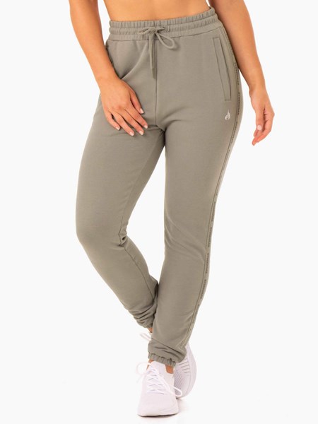 Ryderwear Base High Waisted Track Pants Khaki | JNS-031694