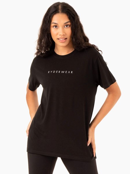 Ryderwear Boyfriend Longline T-Shirt Svarta | LUH-280615