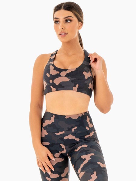 Ryderwear Camo Sports Bra Rosa Camo | HMU-472069