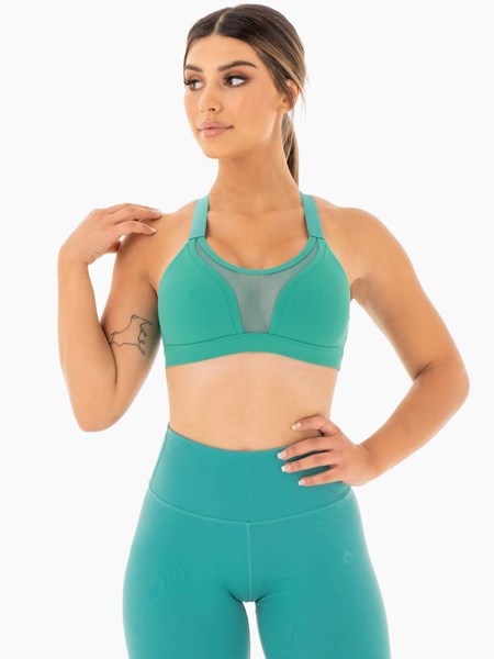 Ryderwear Collide Mesh Contour Sports Bra Turkos | NXO-365072