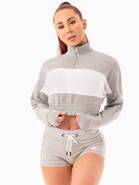 Ryderwear Cropped Track Jumper Grå | XOY-056438