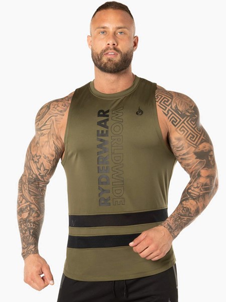 Ryderwear Evo Mesh Baller Tank Khaki | ZGS-748539