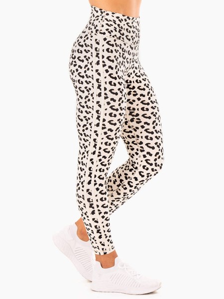 Ryderwear Evolution High Waisted Scrunch Leggings Leopard | JME-836275