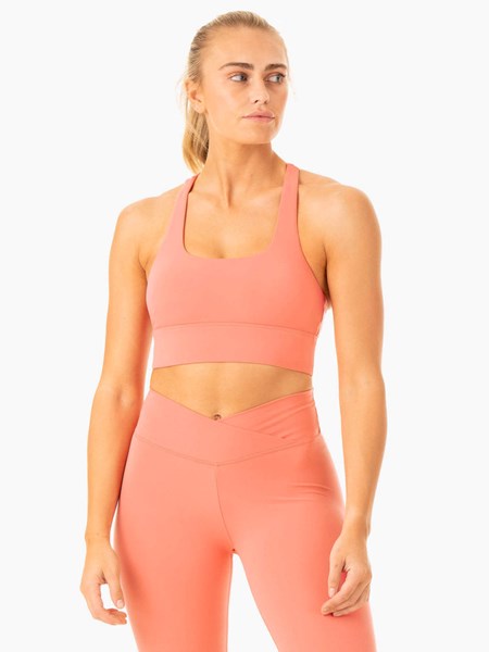 Ryderwear Flow Square Neck Sports Bra Rosa Rosa | GCT-296803