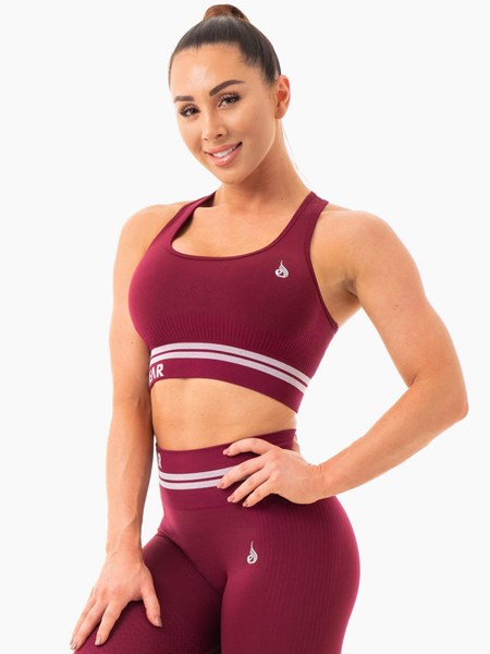 Ryderwear Freestyle Seamless Longline Sports Bra Vinröda | FSX-430576