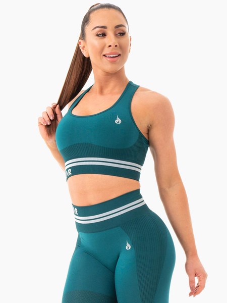 Ryderwear Freestyle Seamless Longline Sports Bra Gröna | HIQ-549380