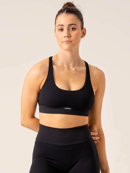 Ryderwear Honeycomb Seamless Sports Bra Svarta | WZB-584719