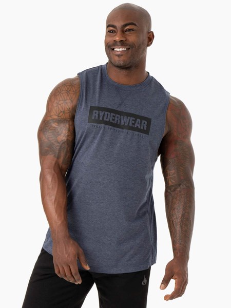 Ryderwear Iron Baller Tank Marinblå | RQW-873692