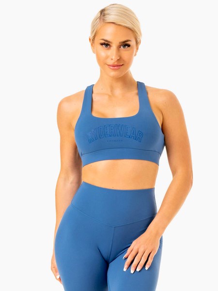 Ryderwear Knockout Racer Back Sports Bra Blå | ENU-068591