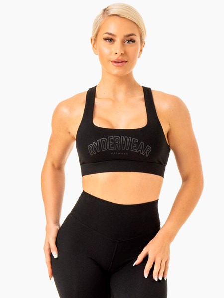 Ryderwear Knockout Racer Back Sports Bra Svarta | NWZ-639125