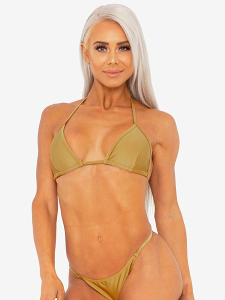 Ryderwear LSXRW Triangle Tie Up Bikini Top Guld | KOB-917245