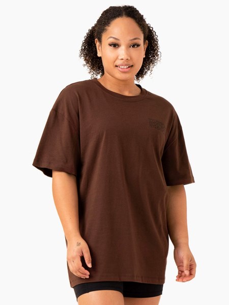 Ryderwear Level Up Oversized T-Shirt Choklad | FRI-701596