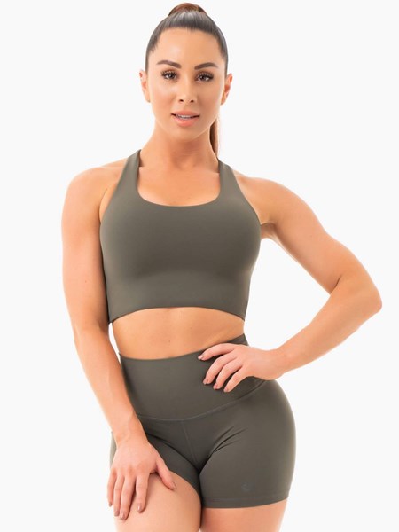 Ryderwear NKD Sports Bra Khaki | JIH-540328