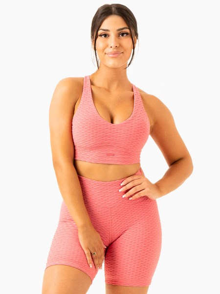 Ryderwear Optic V-Neck Sports Bra Rosa | UEF-290167