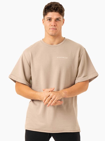 Ryderwear Pursuit Oversized Fleece T-Shirt Sand | FVW-648957