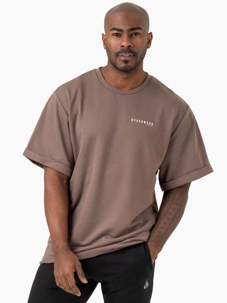 Ryderwear Pursuit Oversized Fleece T-Shirt Taupe | JFH-910374