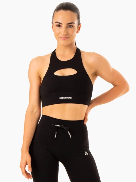 Ryderwear Replay Cut Out Sports Bra Svarta | BDG-318706