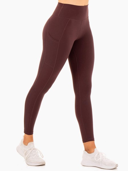 Ryderwear Reset High Waisted Pocket Leggings Choklad | NAR-186942