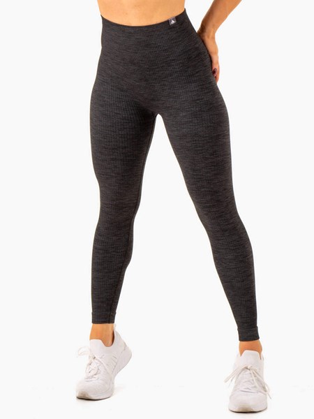 Ryderwear Rib Seamless Leggings Svarta | FTR-136287