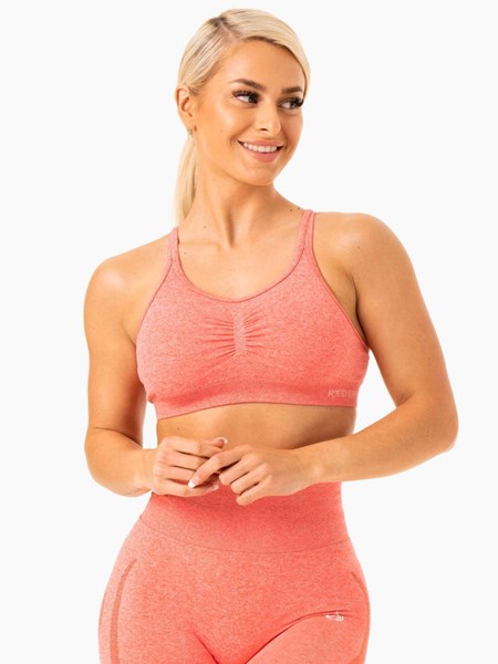 Ryderwear Sculpt Seamless Sports Bra Peach Marl | IWH-196380