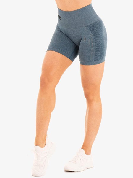 Ryderwear Seamless Staples Shorts Teal Marl | ABI-759263