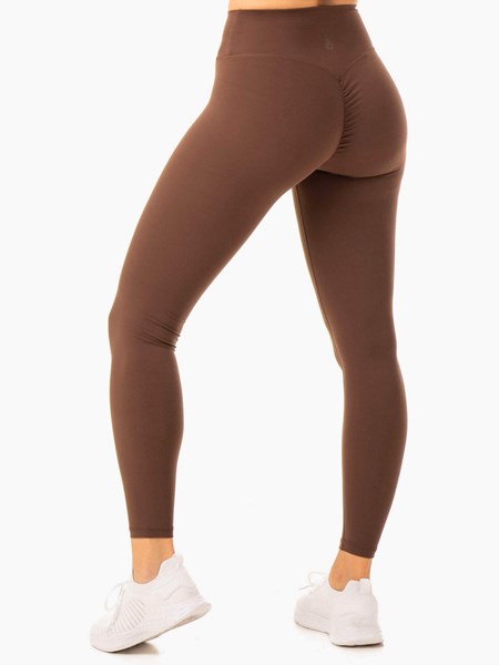 Ryderwear Serene Cross Over Scrunch Leggings Choklad | GHZ-748921