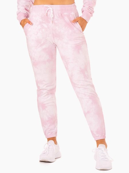 Ryderwear Tie Dye High Waisted Track Pants Rosa | COK-657349