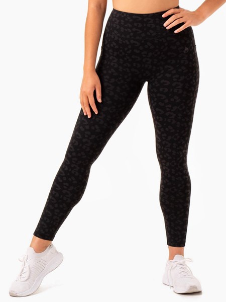 Ryderwear Ultra High Waisted Full Length Leggings Svarta Leopard | GLM-304852