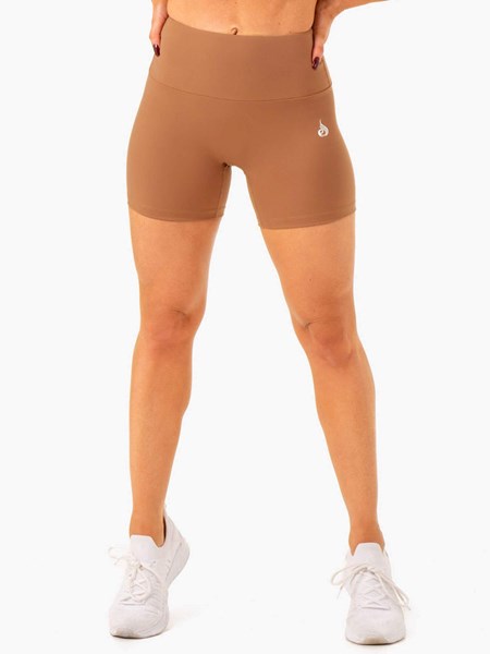 Ryderwear Vital Mid Length Scrunch Shorts Mocha | WVB-975032